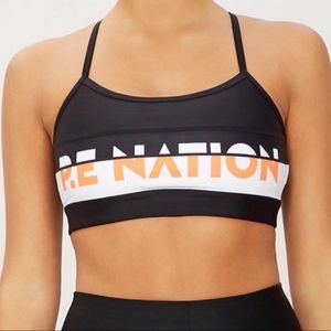 P.E NATION trackbar Sports Bra  crop Top Black S